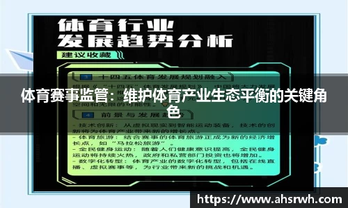 体育赛事监管：维护体育产业生态平衡的关键角色